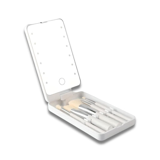 Kit de brochas de maquillaje de viaje con funda de lujo - Vestiria