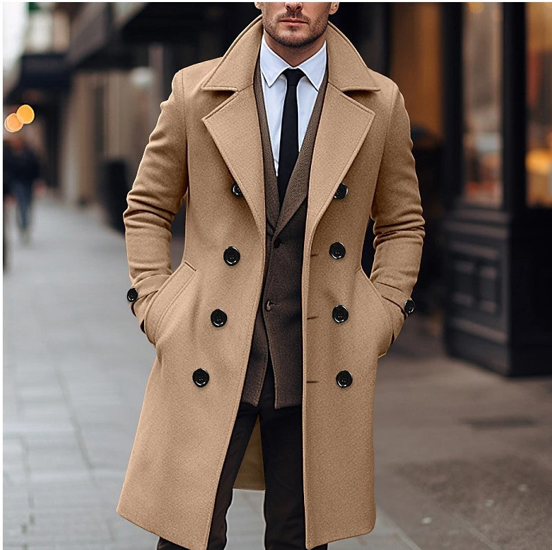 Abrigo Largo Hombre Lana Invierno Abrigado