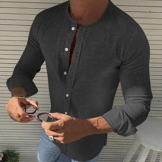 Camisa Hombre Algodón Manga Larga Clásica - Vestiria