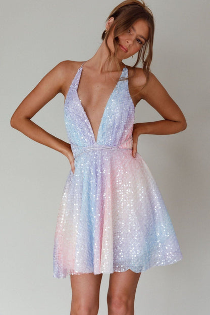 Vestido de Fiesta Lentejuelas Elegante Contraste - Vestiria