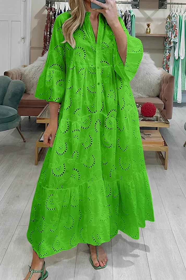 Vestido Boho Maxi Estampado Floral Elegante