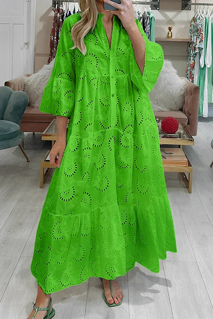 Vestido Boho Maxi Estampado Floral Elegante