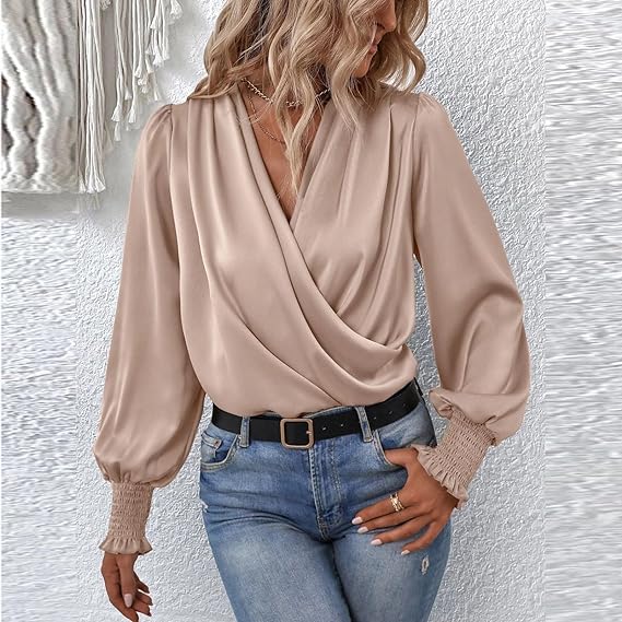 Blusa Mujer Elegante Cuello en V