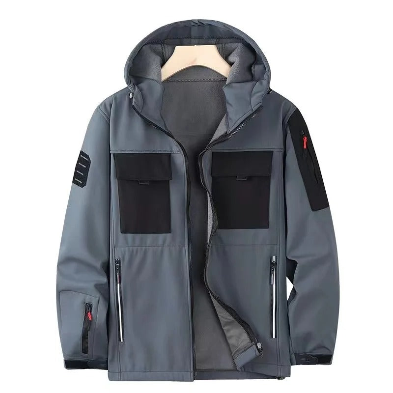 Chaqueta Trekking Hombre Impermeable Capucha