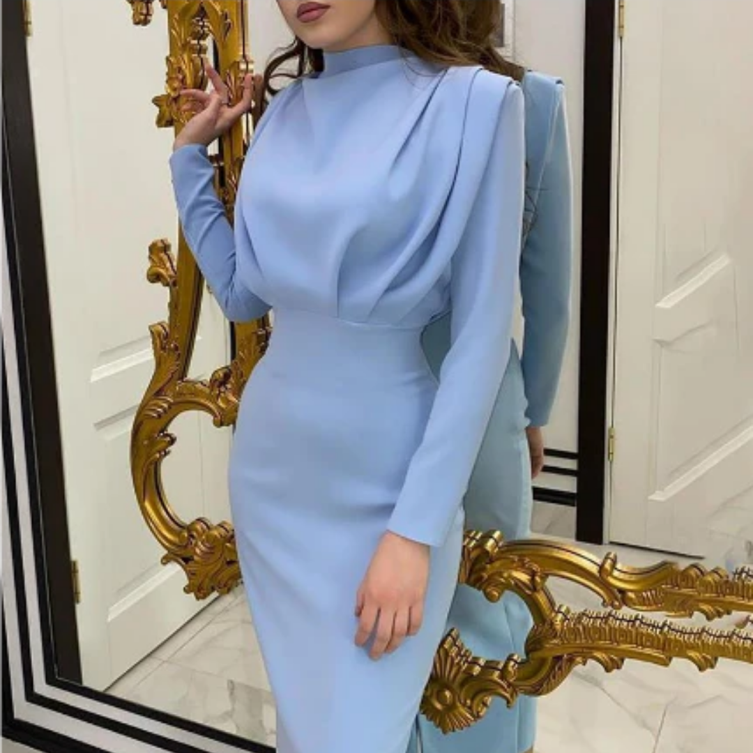 Vestido Largo Elegante Manga Larga Mujer