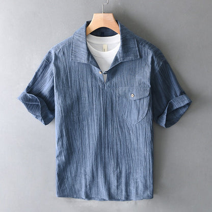 Camisa Hombre Lino Algodón Estilo Clásico