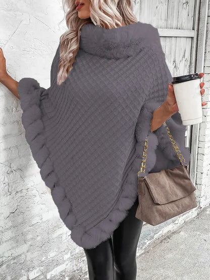Jersey Poncho Punto Suave Femenino