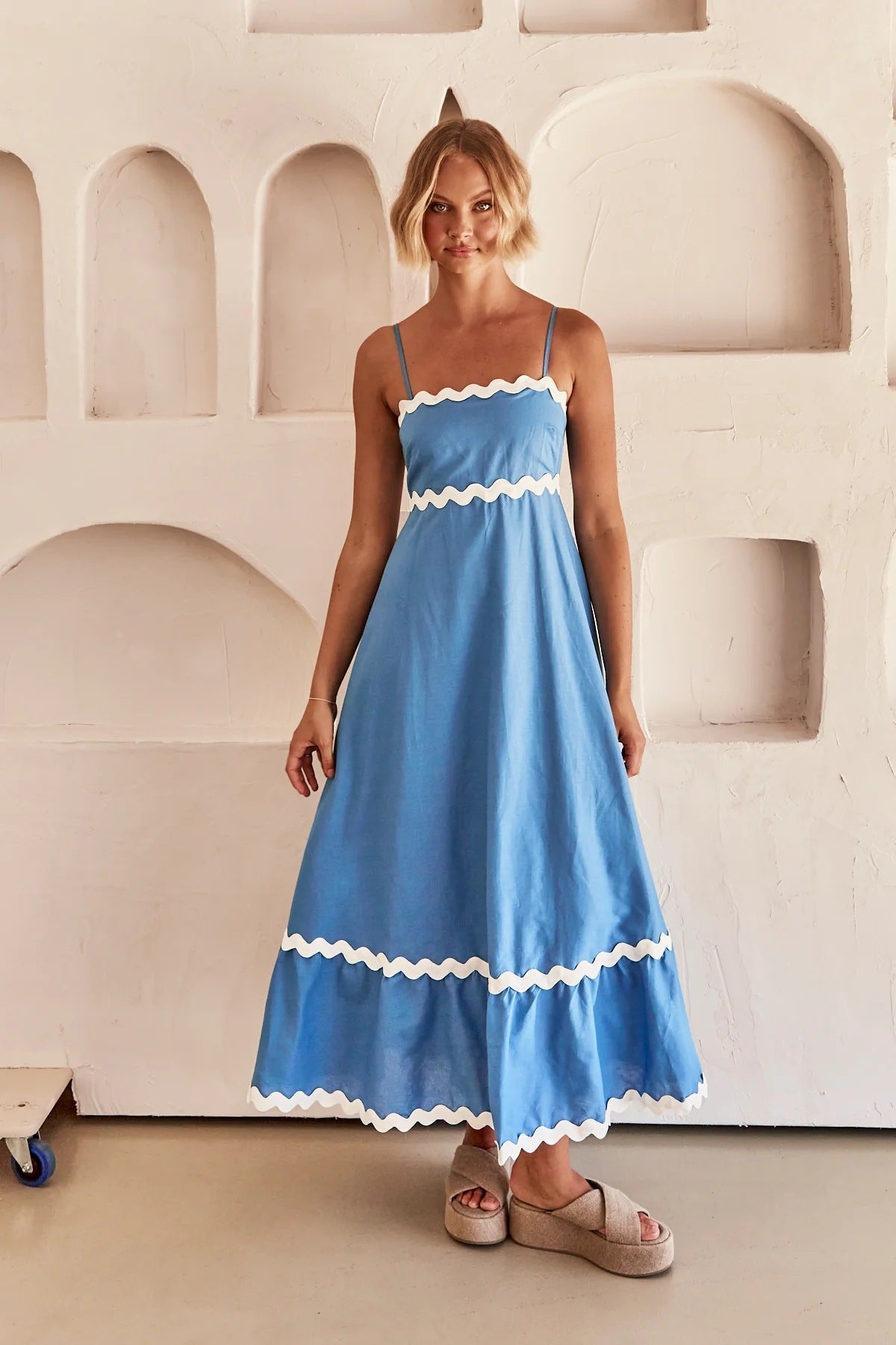 Vestido de Playa Largo Estampado Floral Mujer Verano