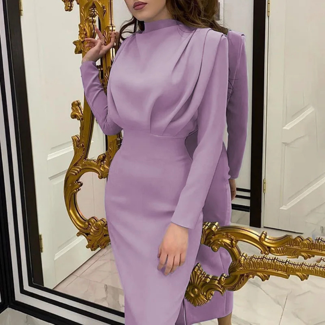 Vestido Largo Elegante Manga Larga Mujer