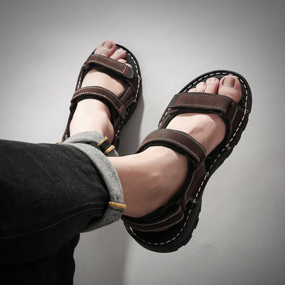 Sandalias Hombre Clásicas Tiras Ajustables Negras