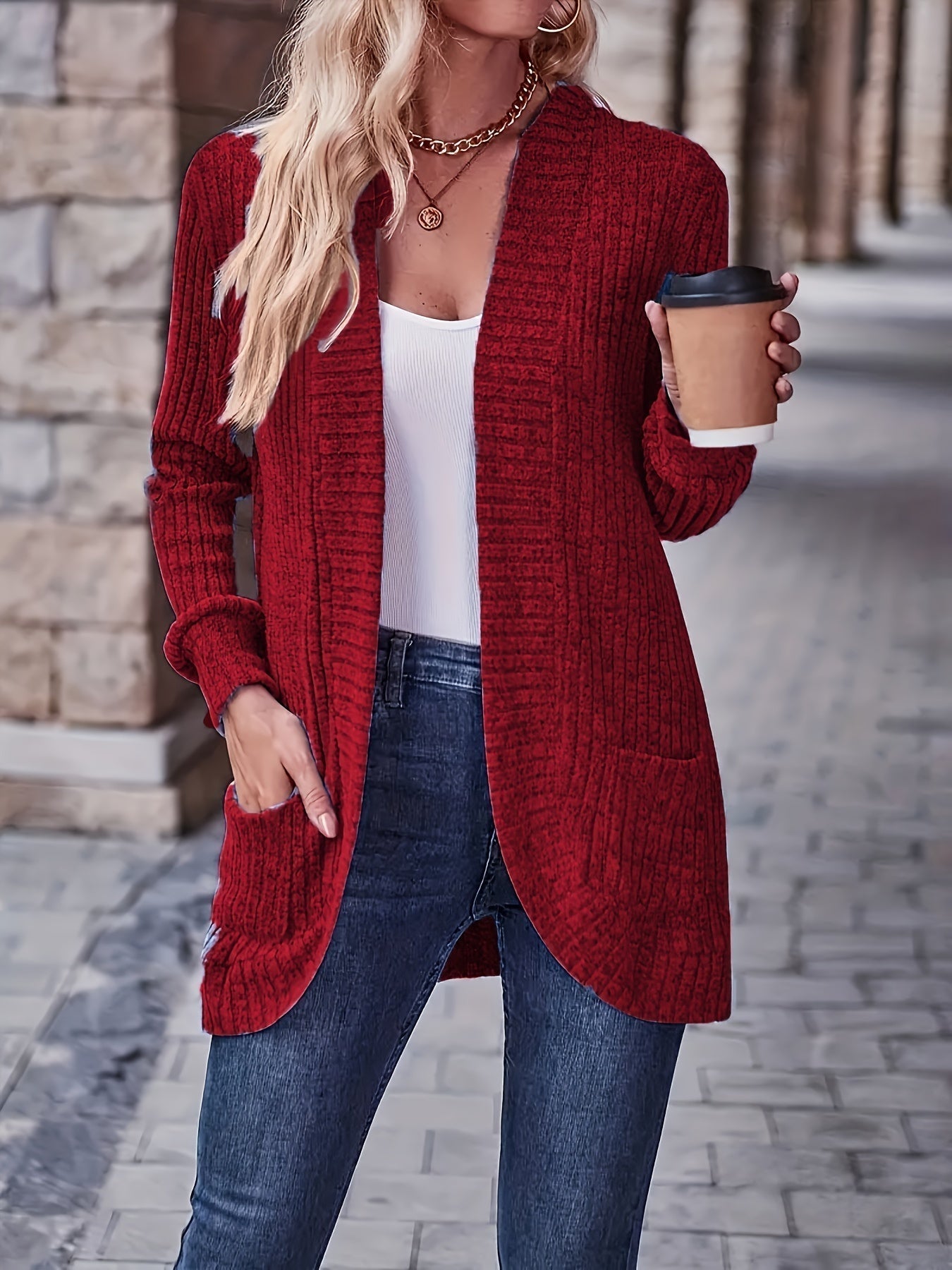 Chaqueta de punto elegante y casual