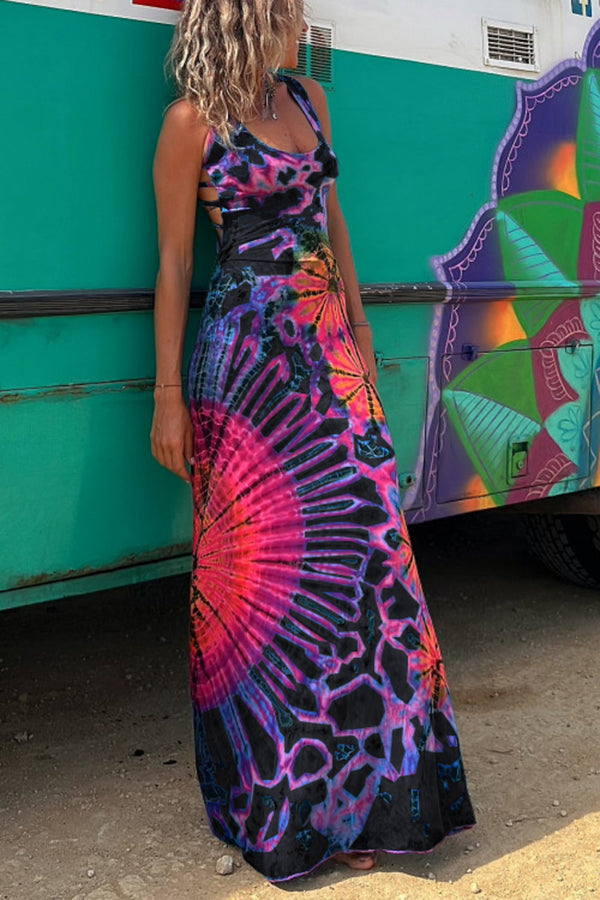 Vestido Maxi Estampado Boho Elegante