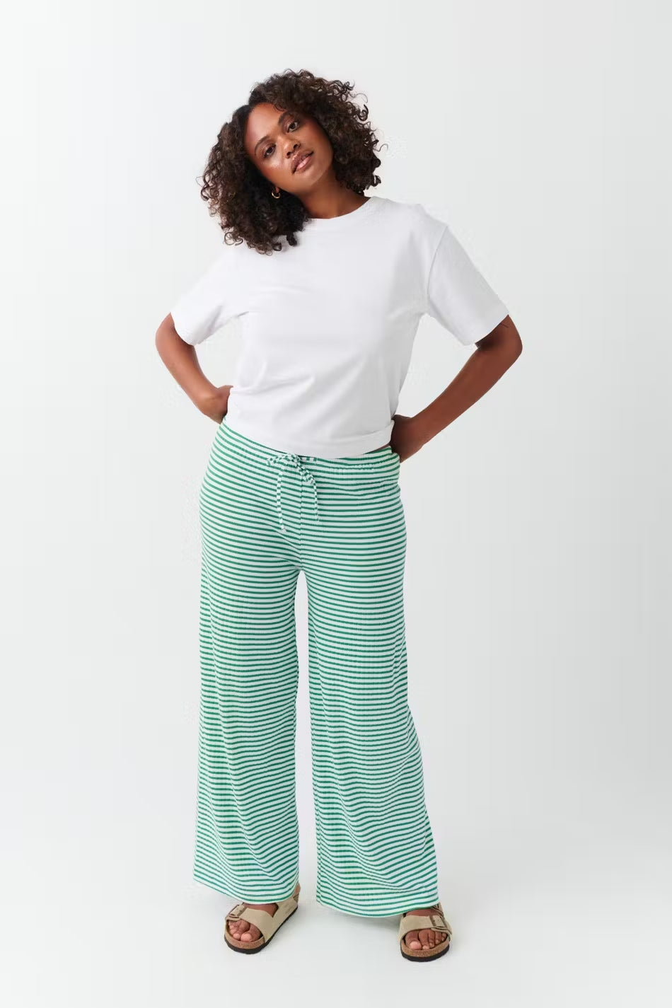 Pantalones Mujer Rayados Cómodos Primavera - Vestiria