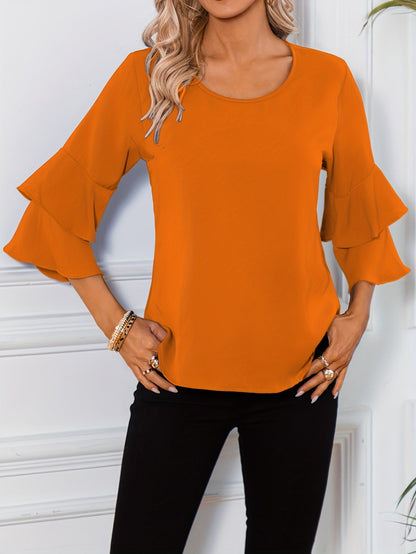 Blusa Mujer Romántica Mangas Voladas