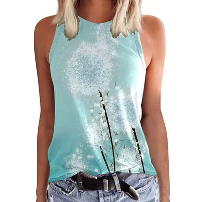 Top Floral Sin Mangas Mujer