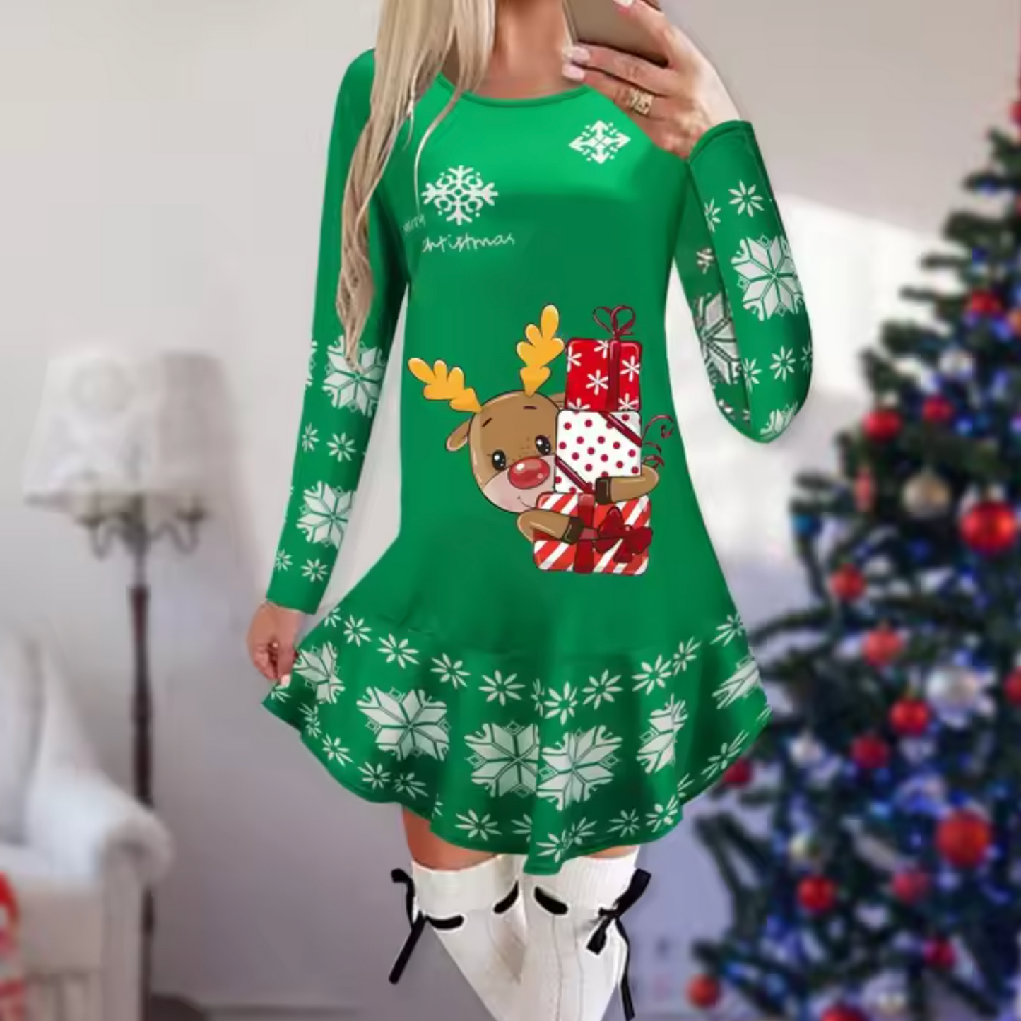 Vestido Navidad Festivo Mujer