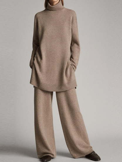Traje de punto femenino relajado dos piezas