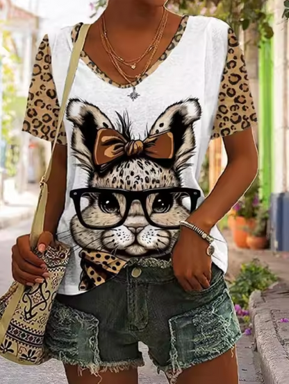 Camisetas Blancas con Conejos Divertidos