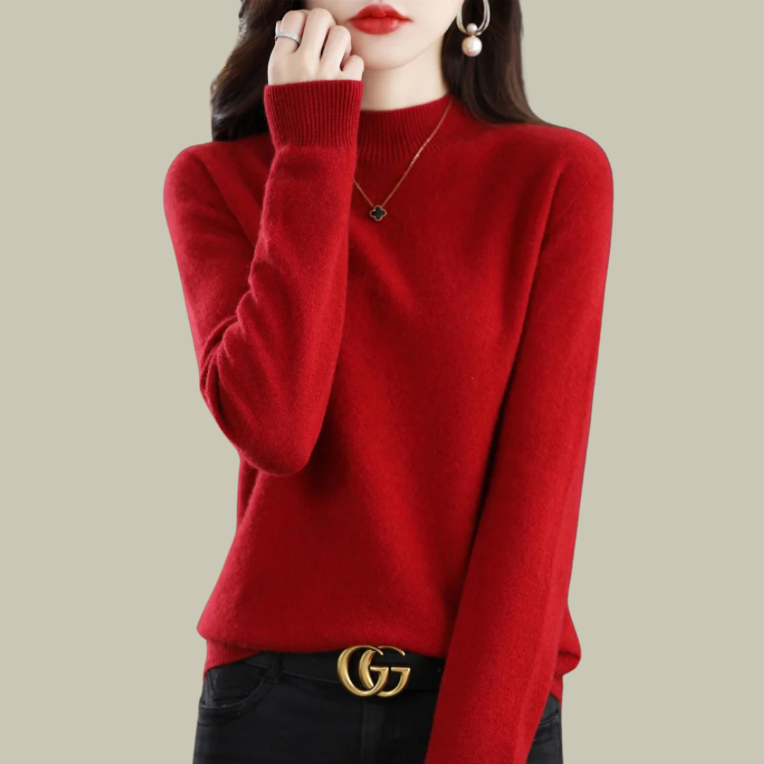Jersey Mujer Lana Merino Cuello Alto Abrigado