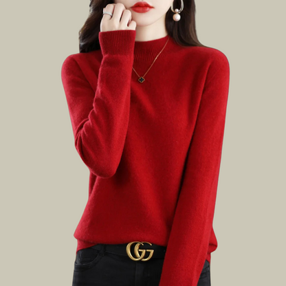 Jersey Mujer Lana Merino Cuello Alto Abrigado