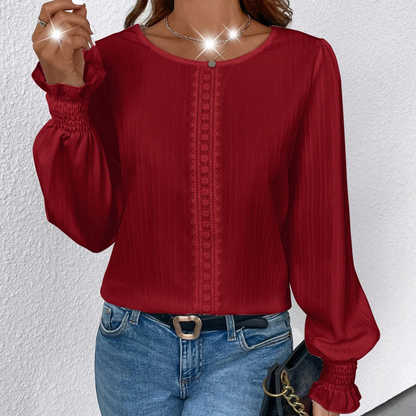 Blusa ligera manga ancha relajada