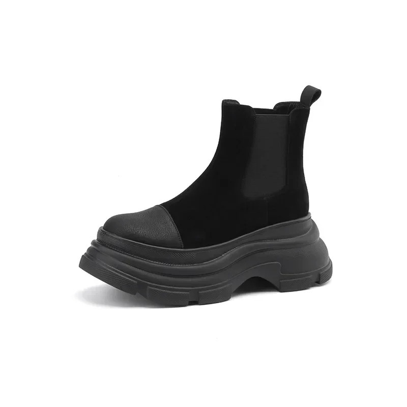 Botas Chelsea Mujer Ante Plataforma Alta