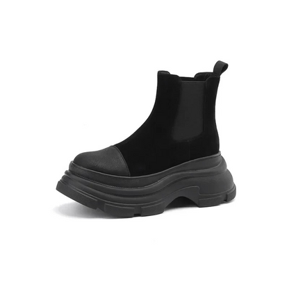 Botas Chelsea Mujer Ante Plataforma Alta