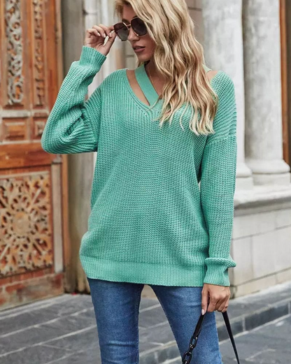 Sudadera Punto Grande Cuello Pico