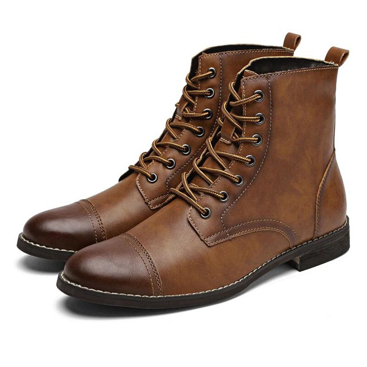 Botas Cuero Hombre Clásicas Cordones - Vestiria
