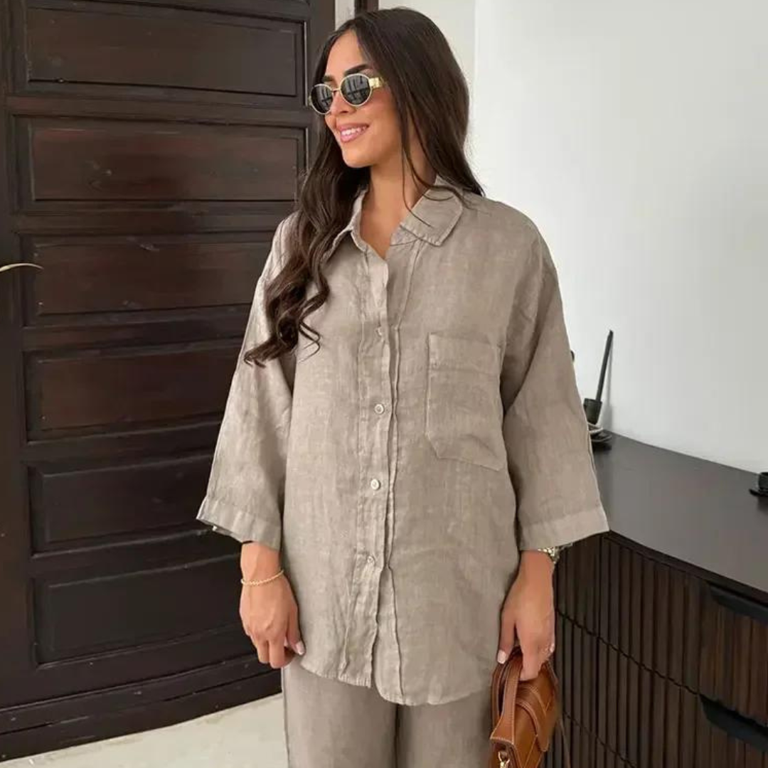 Conjunto suelto clásico para mujer elegante