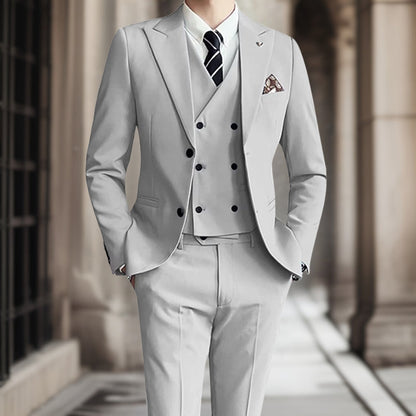 Traje de Novio Clásico 3 Piezas Elegante