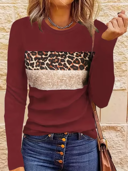 Camiseta Leopardo Mujer Manga Larga
