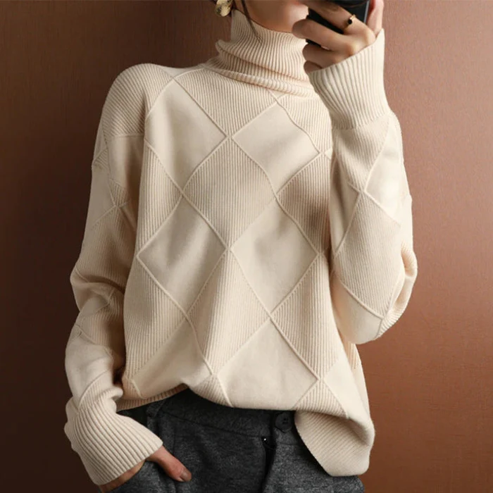 Suéter Mujer Cuello Alto Abrazador