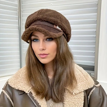 Gorra de Mujer Felpa Suave Corte Octogonal