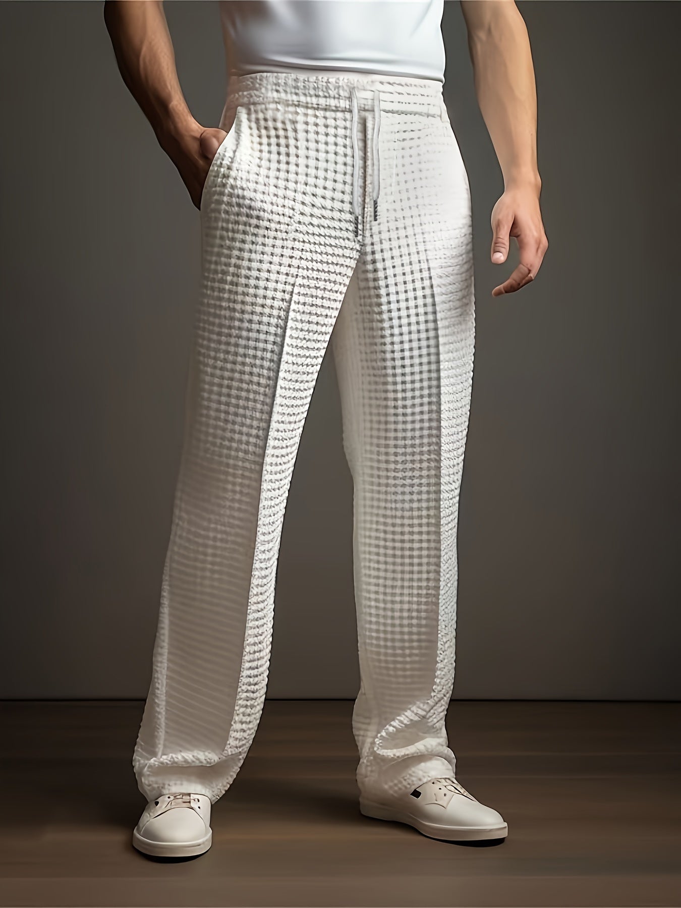 Pantalón cómodo hombre con textura elastizada - Vestiria