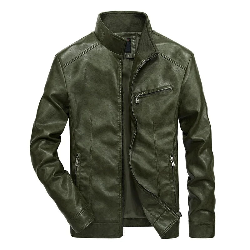Chaqueta Moto Cuero Resistente Hombre