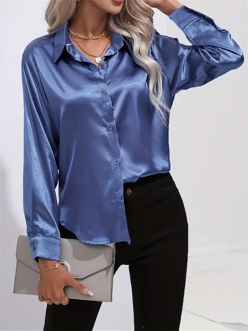 Blusa Satén Elegante Mujer