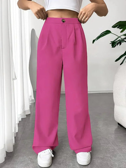 Pantalón Cintura Alta Amplio Mujer