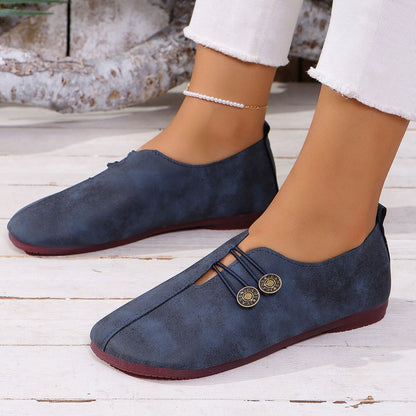 Zapatos bajos mujer ante suave manualidades - Vestiria