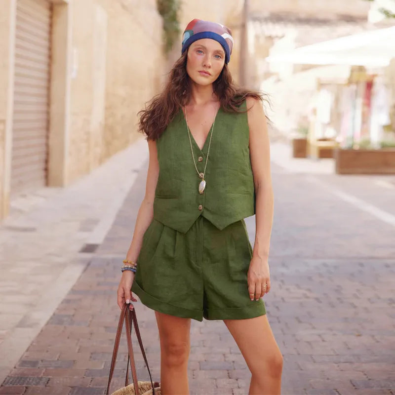 Conjunto Verde Algodón Natural - Vestiria