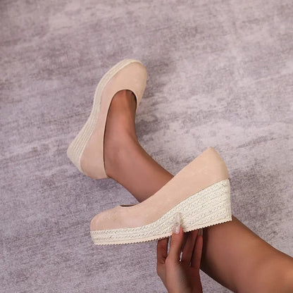 Sandalias de plataforma mujer estilo alpargata natural