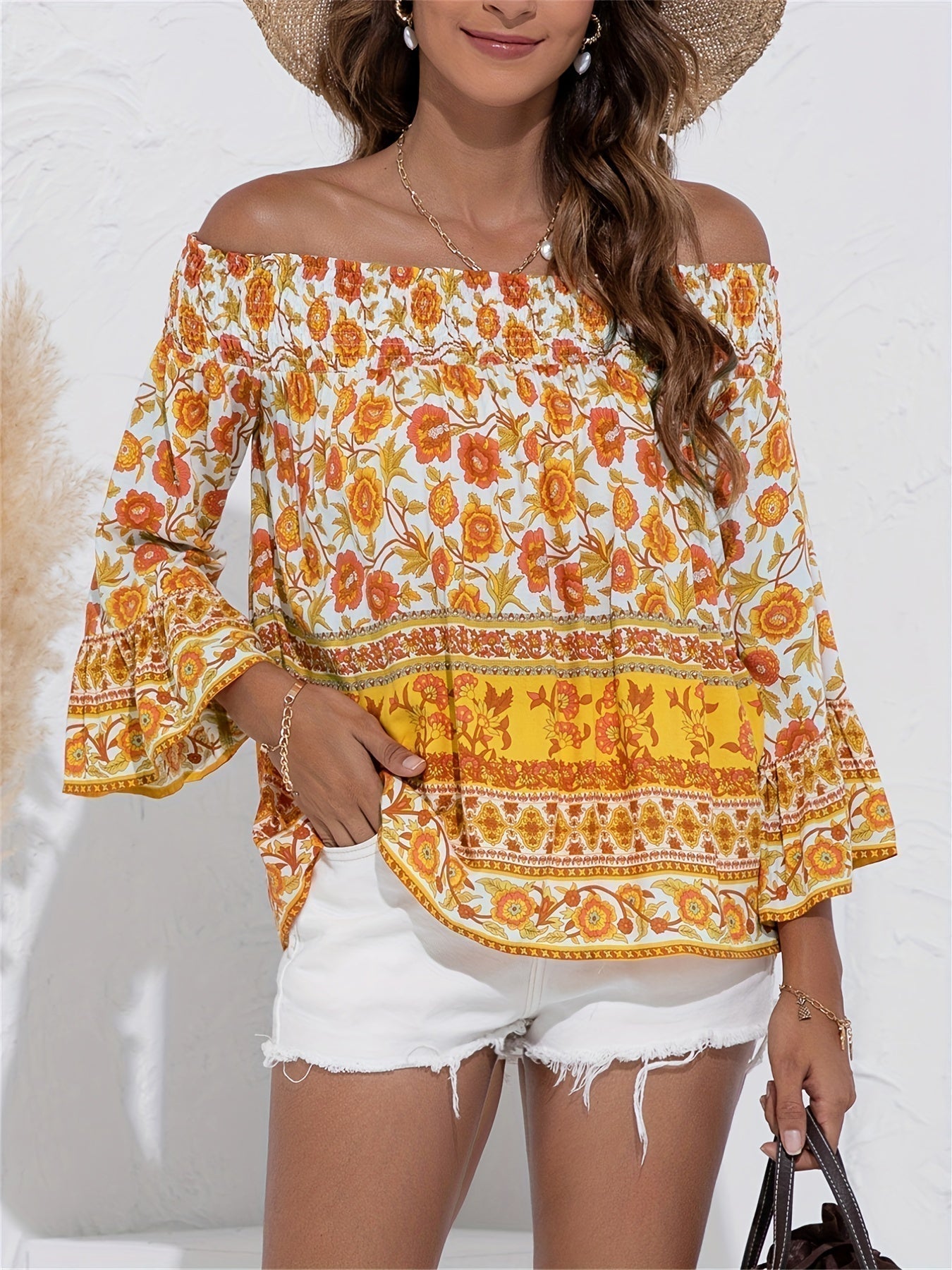 Blusa Florales Sin Mangas Elegante Mujer