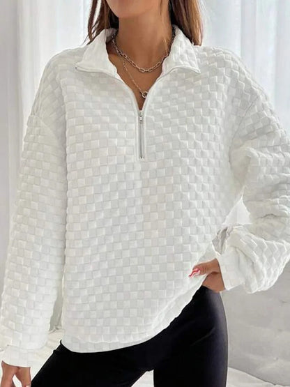 Suéter Fino Cuello en V Cremallera Elegante - Vestiria