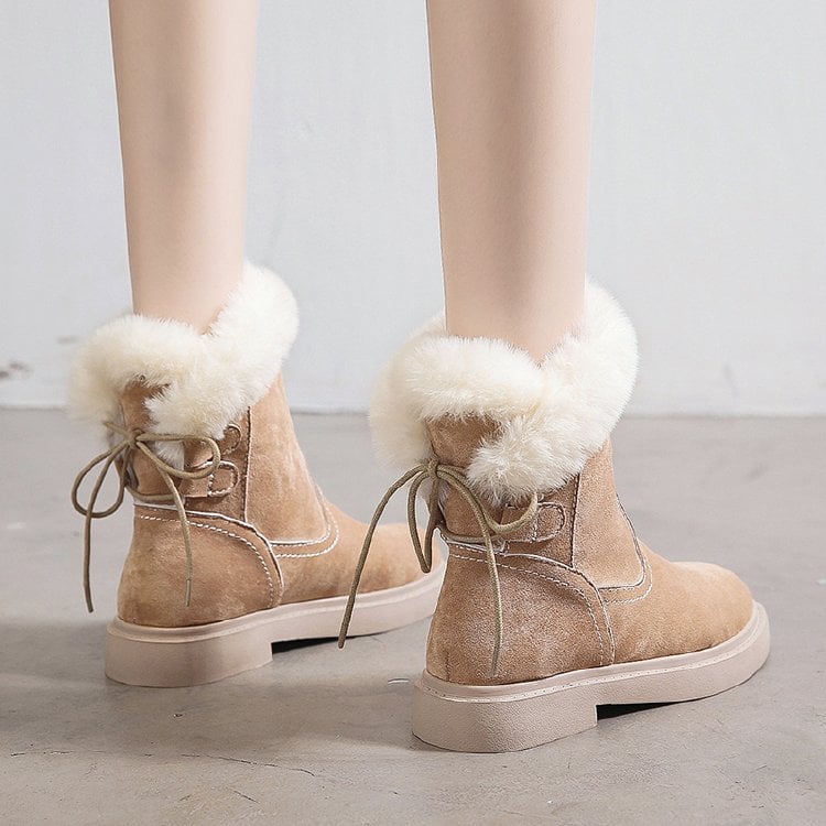 Botas Mujer Piel Suave Cálido Invierno - Vestiria