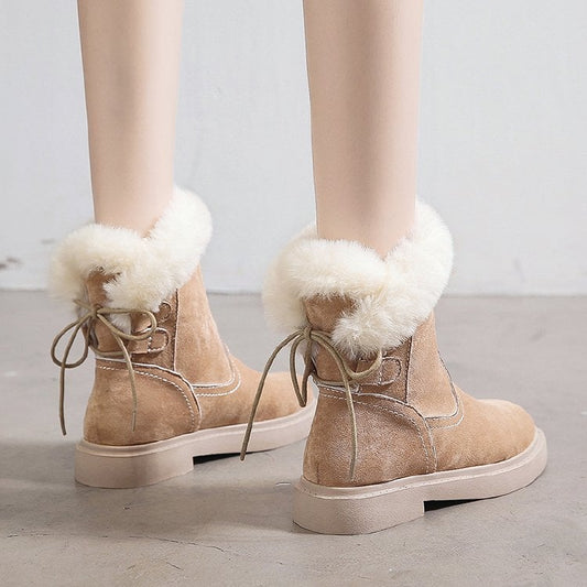 Botas Mujer Piel Suave Cálido Invierno - Vestiria