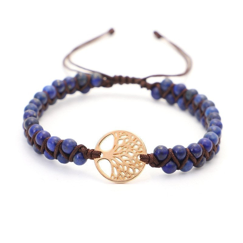 Pulsera Yoga Natural con Dije Árbol de la Vida