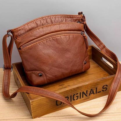 Bolso bandolera de cuero auténtico - Vestiria
