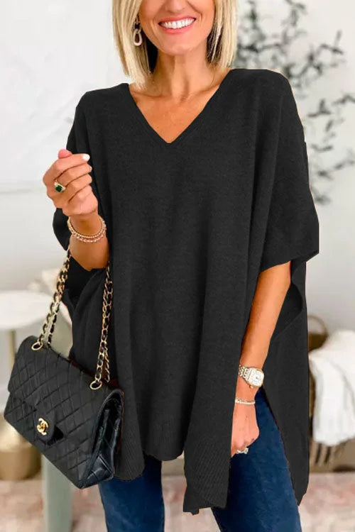 Jersey Suave Cuello en V Relajado - Vestiria