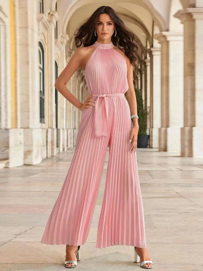 Mono Elegante Plisado Falda Ancha