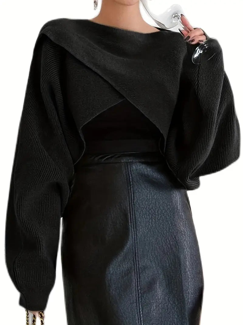Jersey de Punto Elegante Manga Amplia - Vestiria